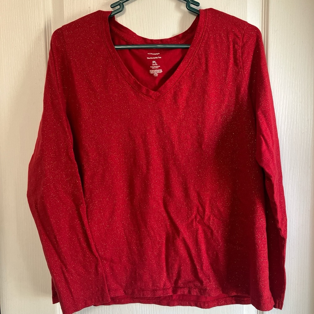 Sonoma The Everyday Tee red long sleeve shirt PL